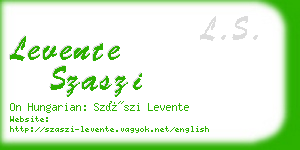 levente szaszi business card